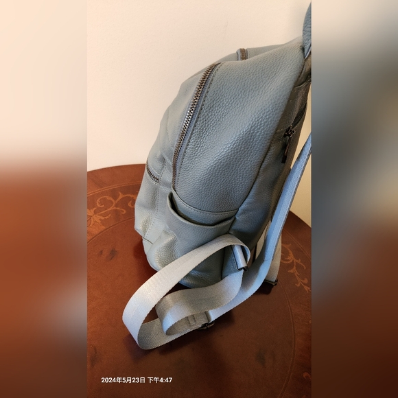 Genuine Leather backpack Blue small mini - Picture 5 of 7